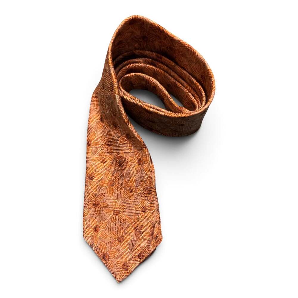 Robert Talbott Necktie Best of Class Gold Floral Silk Neck Wear